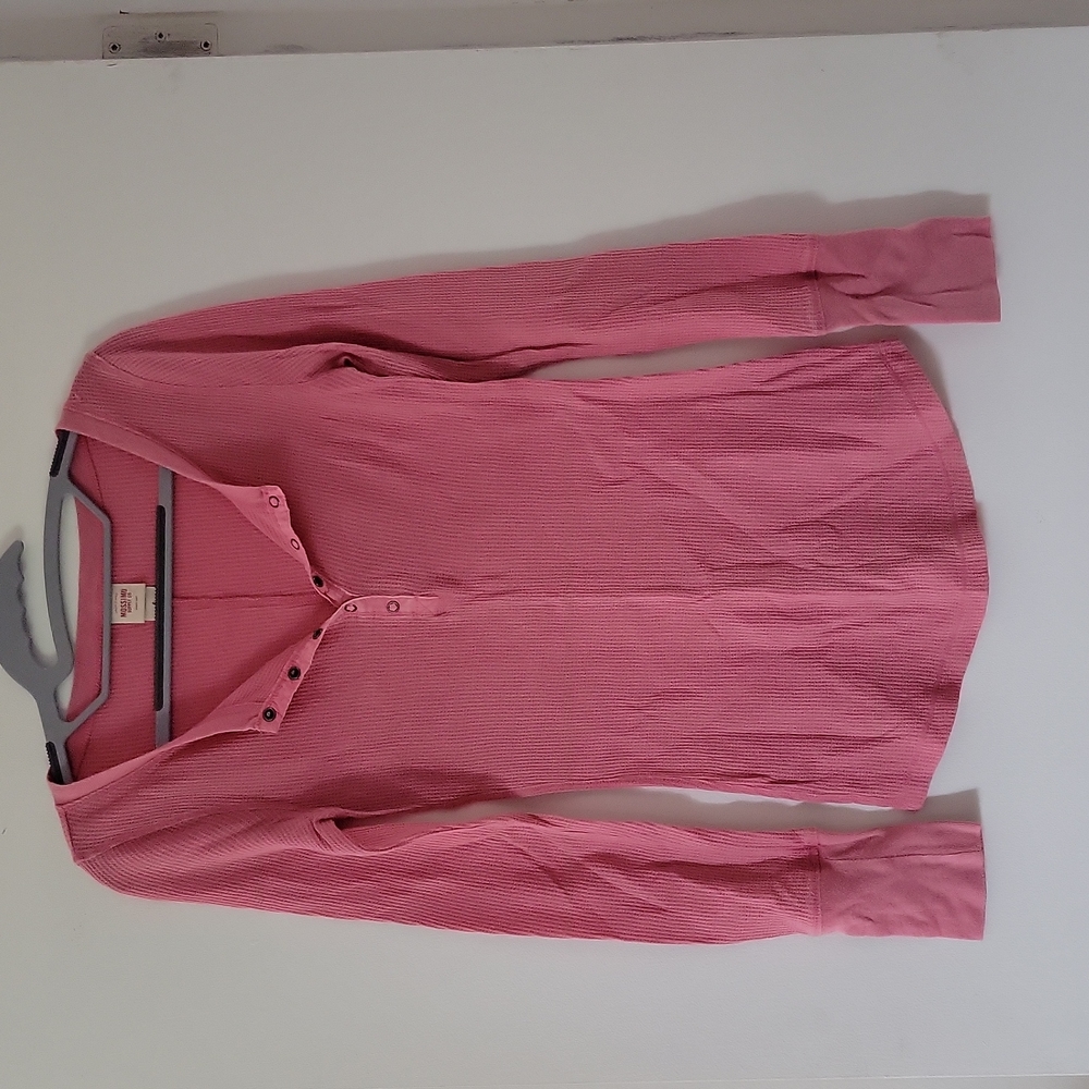 Ling sleeve pink thermal Henley